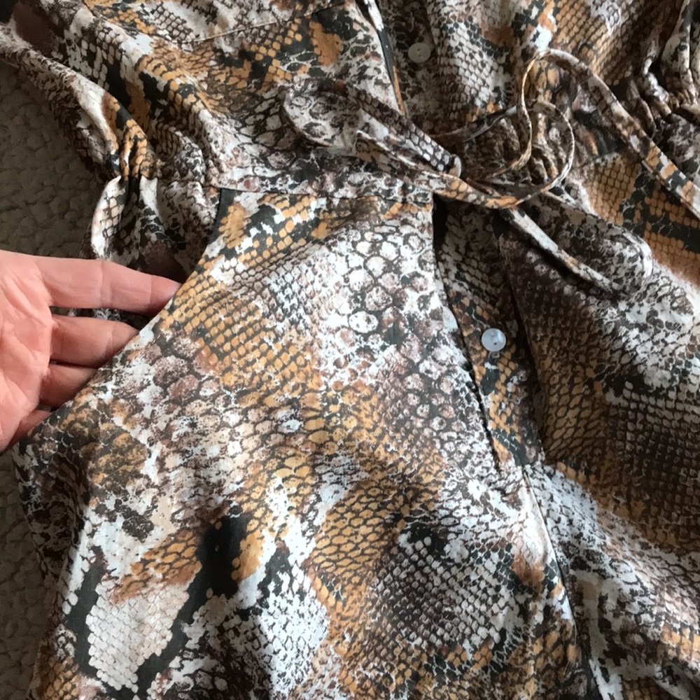 Enza Costa snake print cotton jumpsuit 0 - Picture 10 of 16